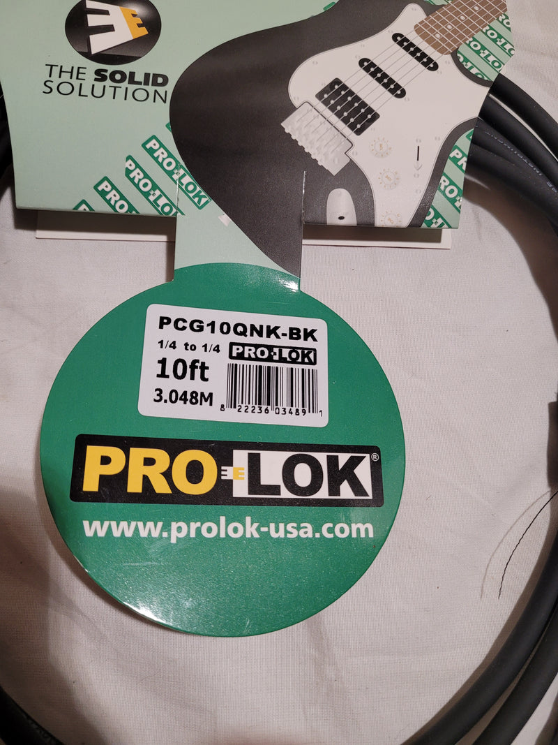 New Pro-Lok PCG10QNK-BK | 10-Foot Instrument Cable | 1/4" to 1/4"