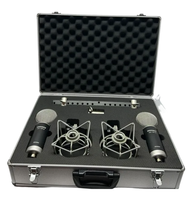 New Pinnacle Microphones Fat Top II w/ Lundahl | Stereo Pair | Ribbon Microphone | Black | Free XLR Cable