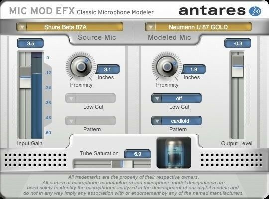 New Antares Mic Mod EFX - Classic Microphone Modeling MAC/PC Software VST AU AAX Virtual Processor Plug-in