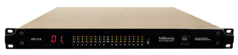New Millennia Media HV-316 16-Channel Remote Control Mic Preamp With Dante