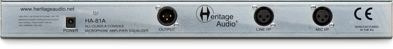 New Heritage Audio HA-81A Microphone Preamp & EQ