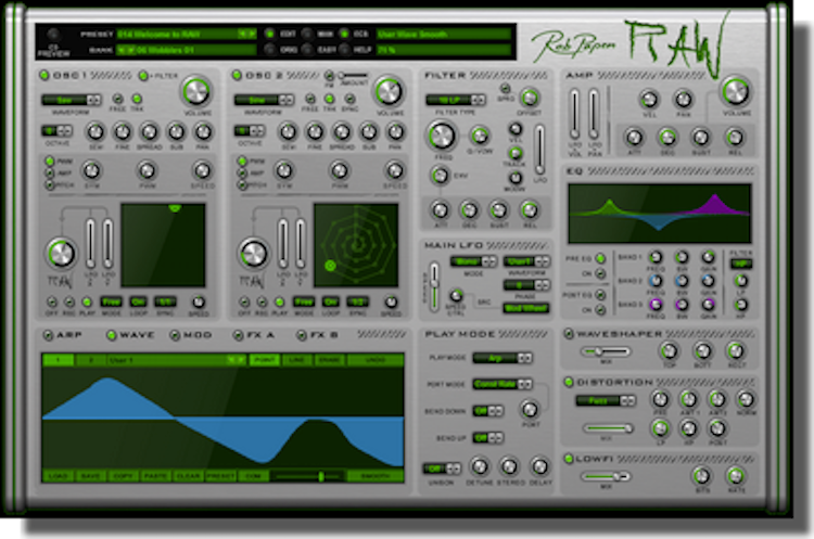 New Rob Papen RAW Virtual Instrument Synthesizer Mac/PC VST AU AAX (Download/Activation Card)