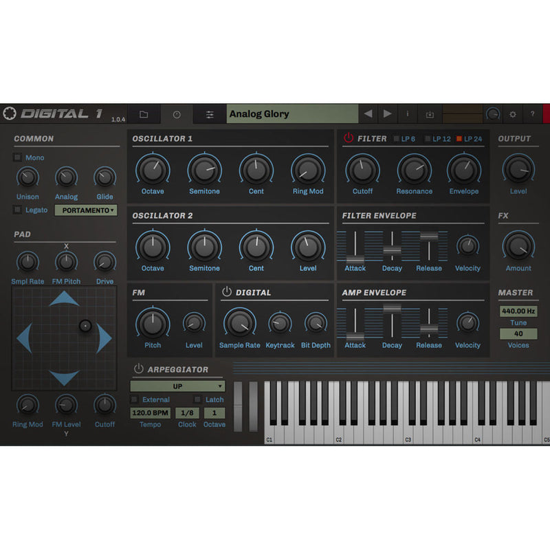 Tracktion RetroMod Digital 1 - '80s Synthesizer Virtual Instrument (Download/Activation Card)