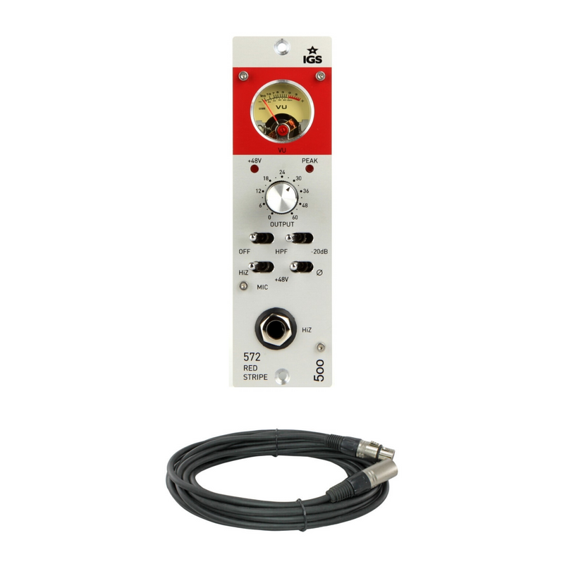New IGS Audio 572 Red Stripe 500 Series Tube Microphone Preamp / DI Module