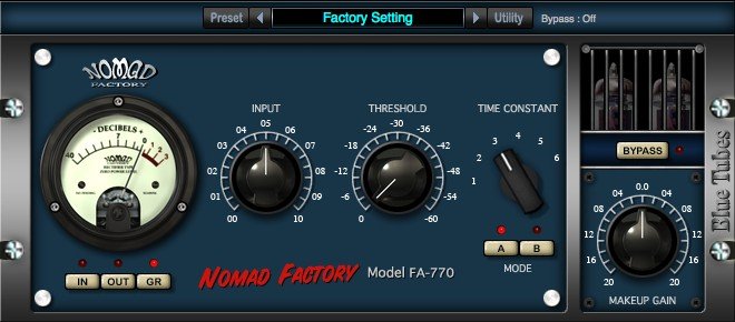 New Nomad Factory Blue Tubes Limiter FA770 Plugin Software - AAX/VST/Mac/PC (Download/Activation)