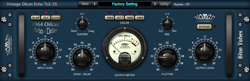 New Nomad Factory Blue Tubes Oilcan Echo TLE2S Plugin Software - AAX/VST/Mac/PC (Download/Activation)