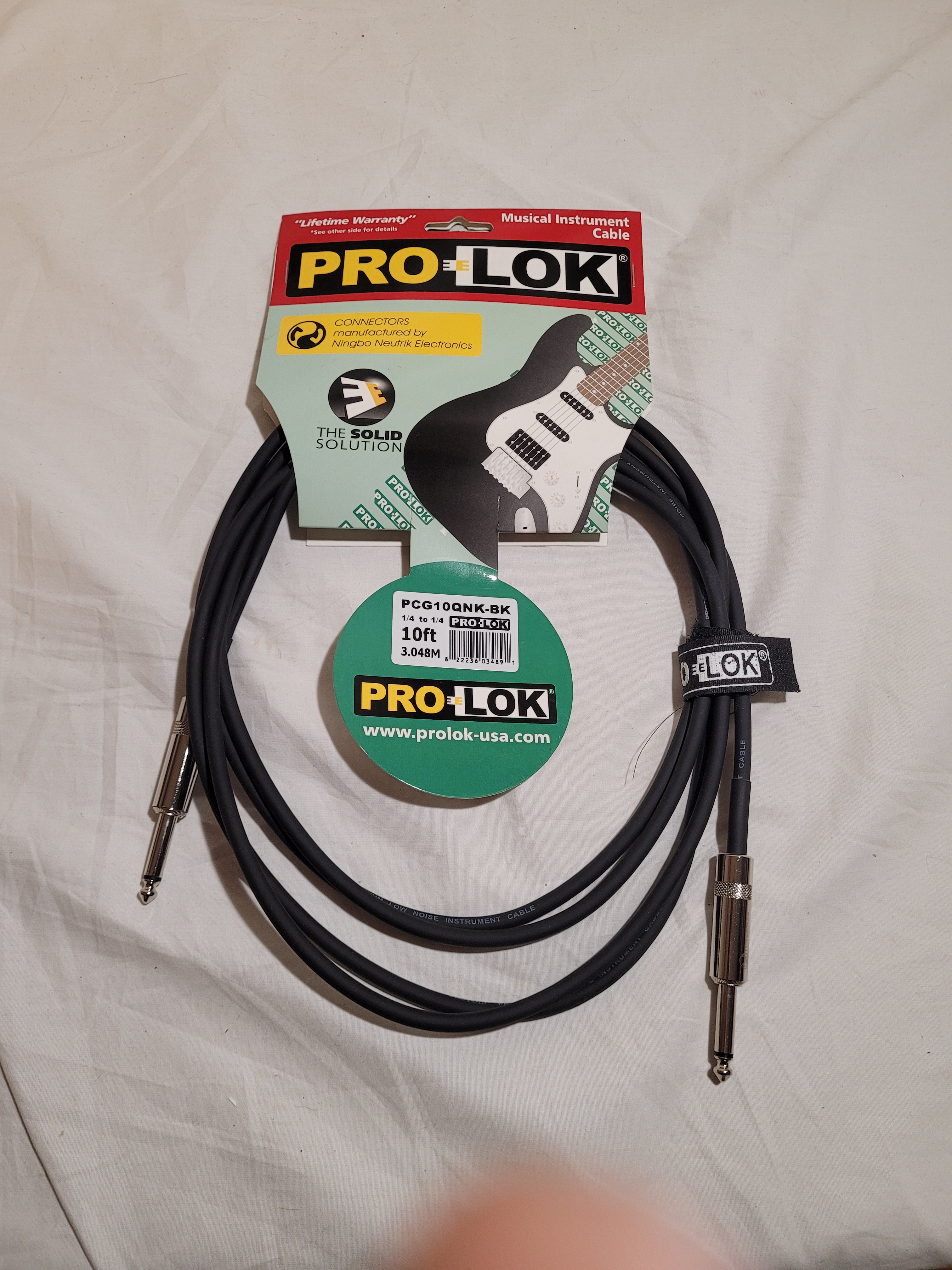 New Pro-Lok PCG10QNK-BK | 10-Foot Instrument Cable | 1/4" to 1/4"