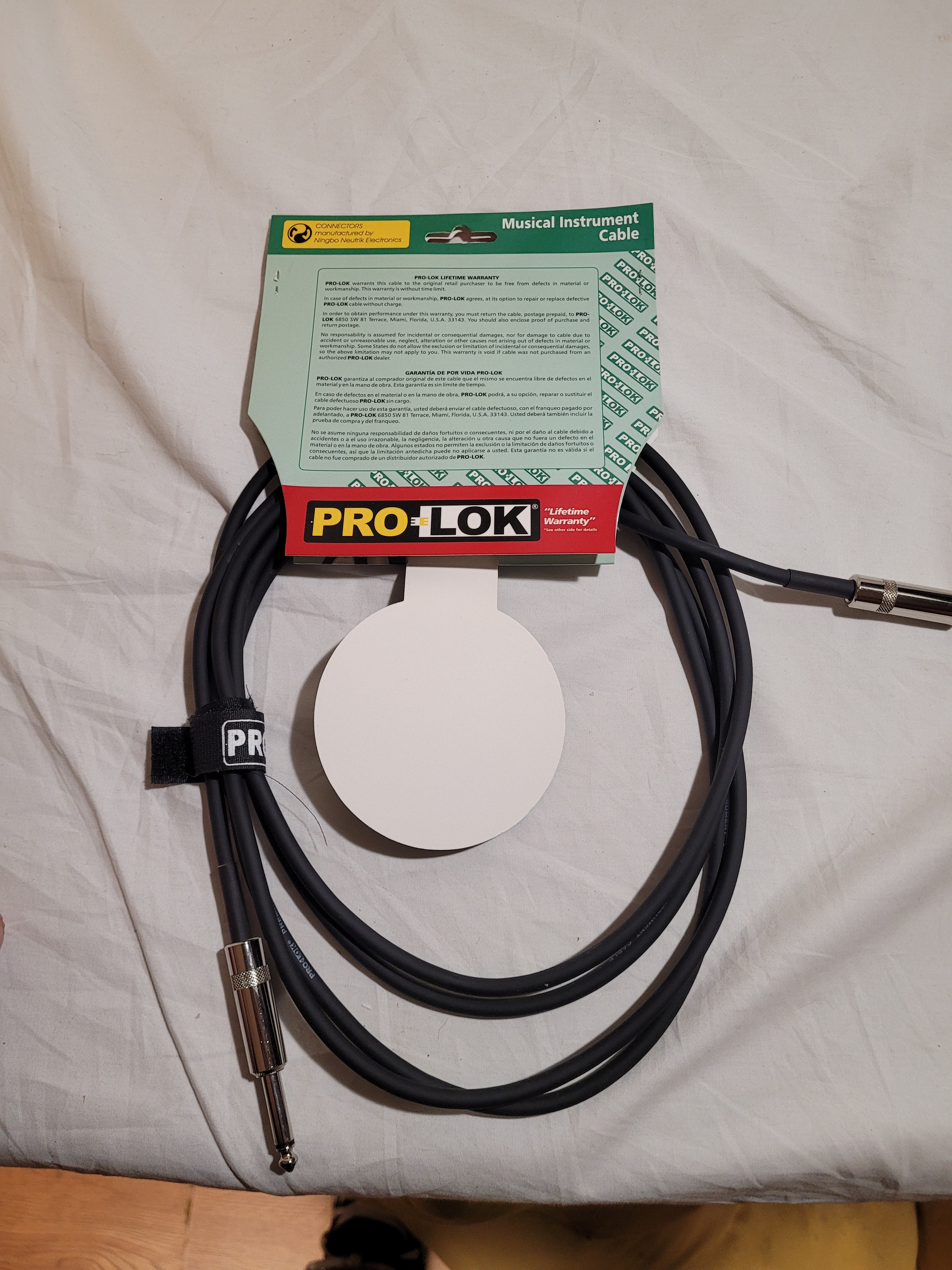 New Pro-Lok PCG10QNK-BK | 10-Foot Instrument Cable | 1/4" to 1/4"