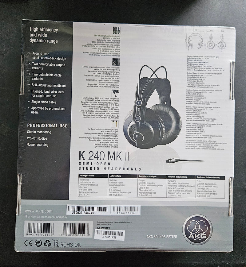 New AKG K240 MKII | Professional Semi-Open Stereo Headphones