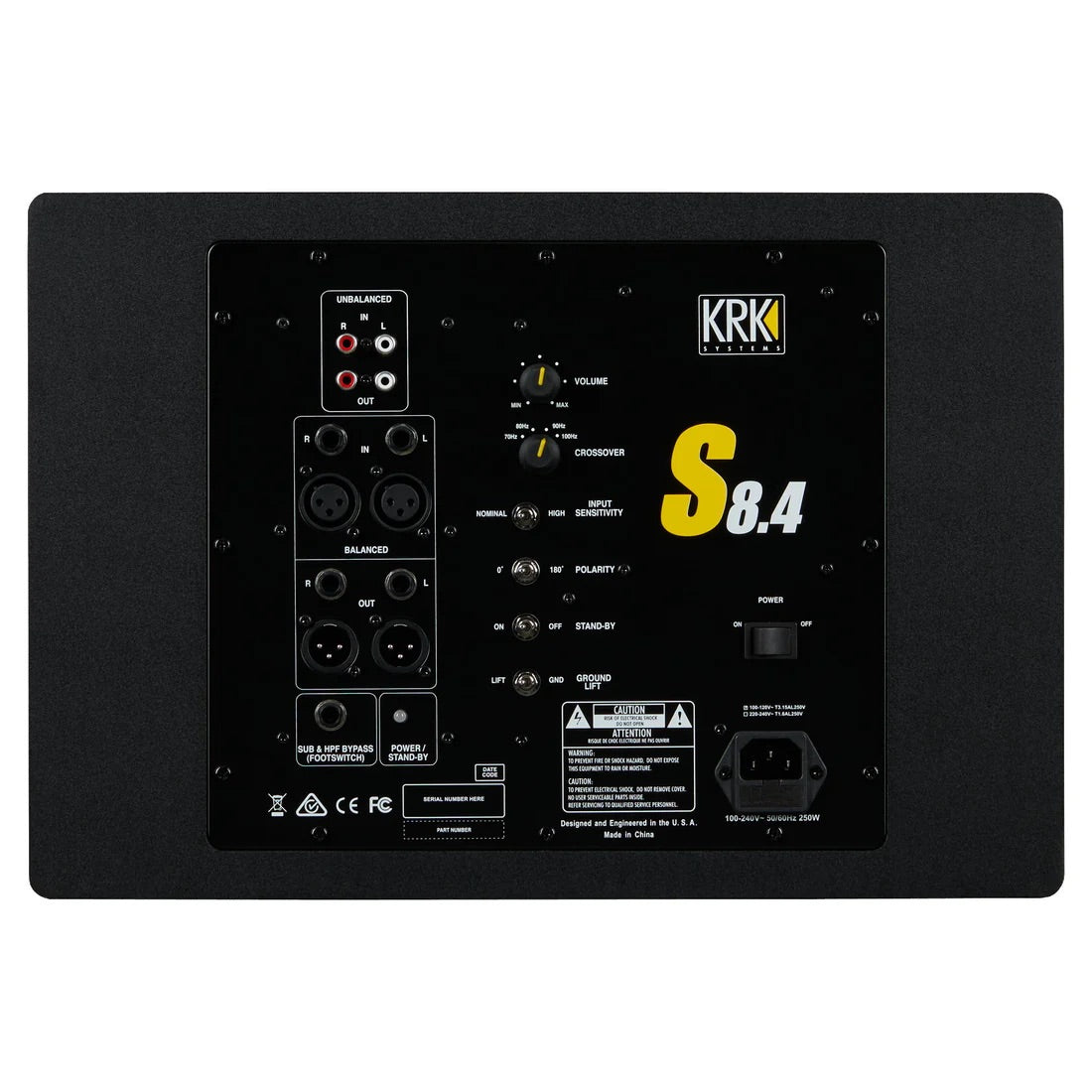 New KRK ROKIT S8.4 Powered Studio 8" Active Subwoofer (Black)