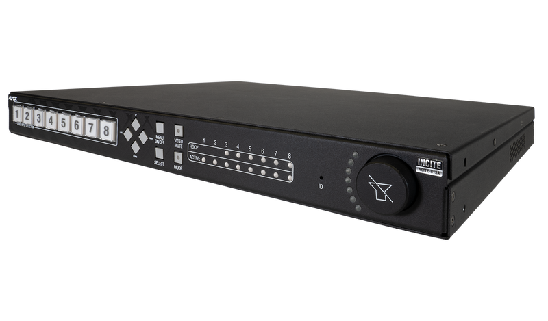 New AMX NCITE-813A | 8x1:3 4K60 4:4:4 Digital Video Presentation Switcher with HDCP 2.2, Video Scaling, Distance Transport, Advanced Windowing, DSP, Advanced Feedback Suppression, DriveCore Amplification