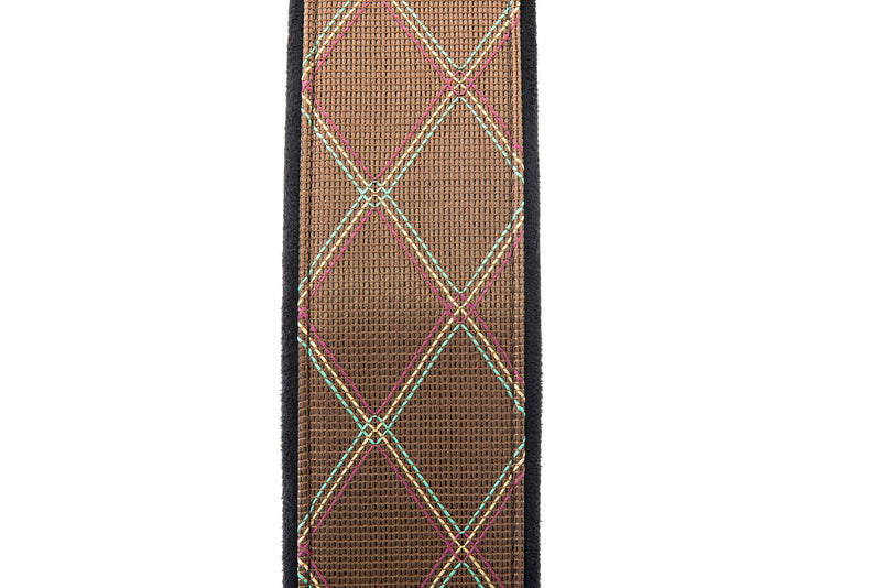 New Right On! Straps - Steady Mojo Diamond Brown | Guitar/Bass Strap | Extends up to 57"