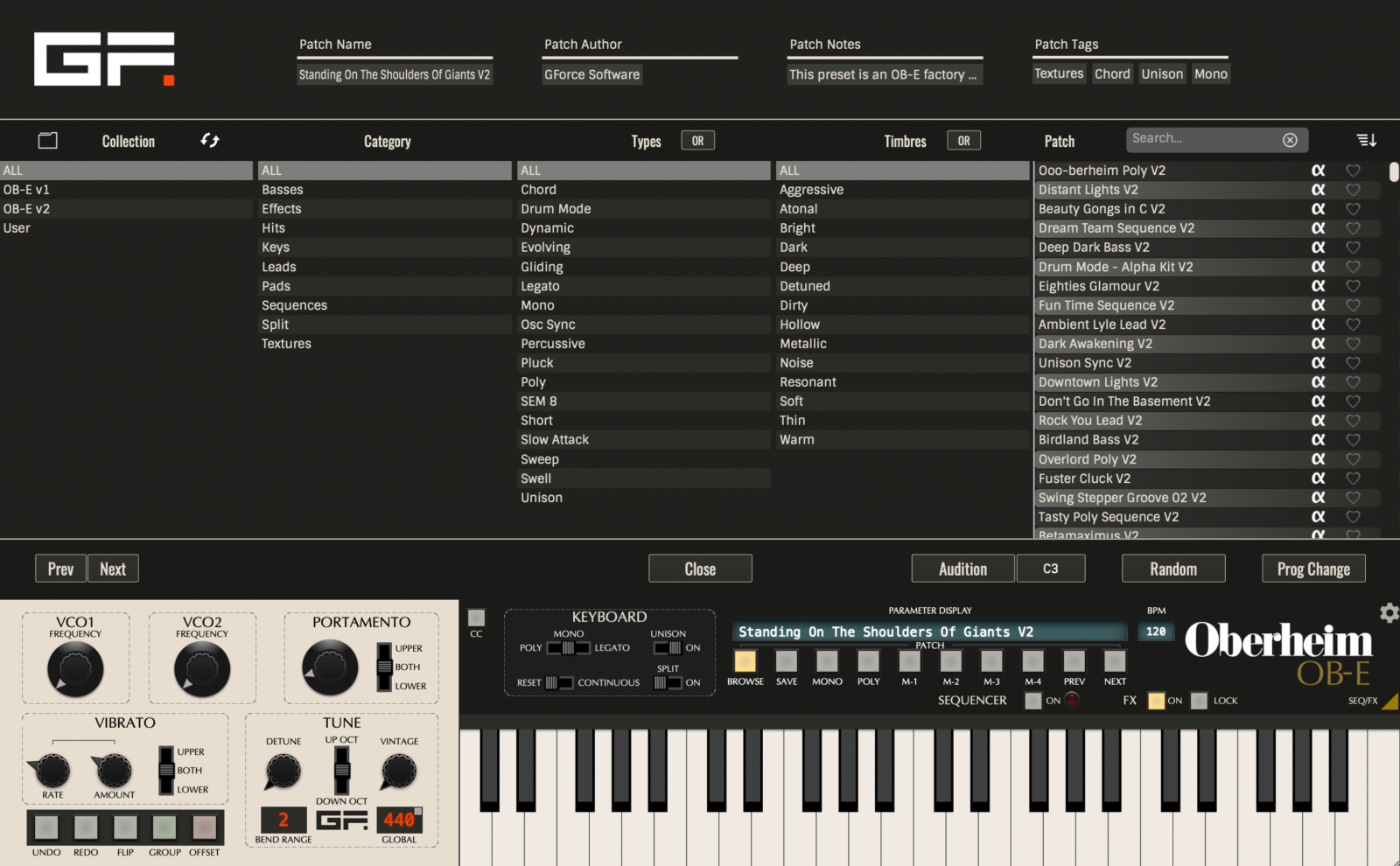 New GForce Obberheim OB-E - Endorsed by Tom Oberheim! | AU/VST | Mac/PC | Download