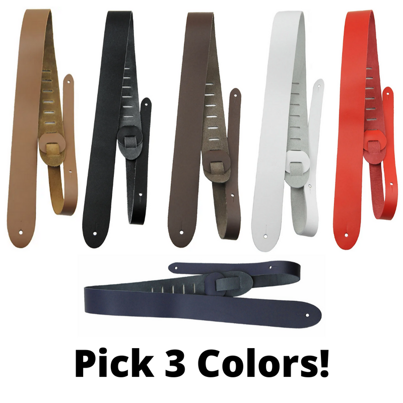 New Perri's Leathers 2″ Basic Leather Adjustable Guitar Strap P20 (Choose 3)
