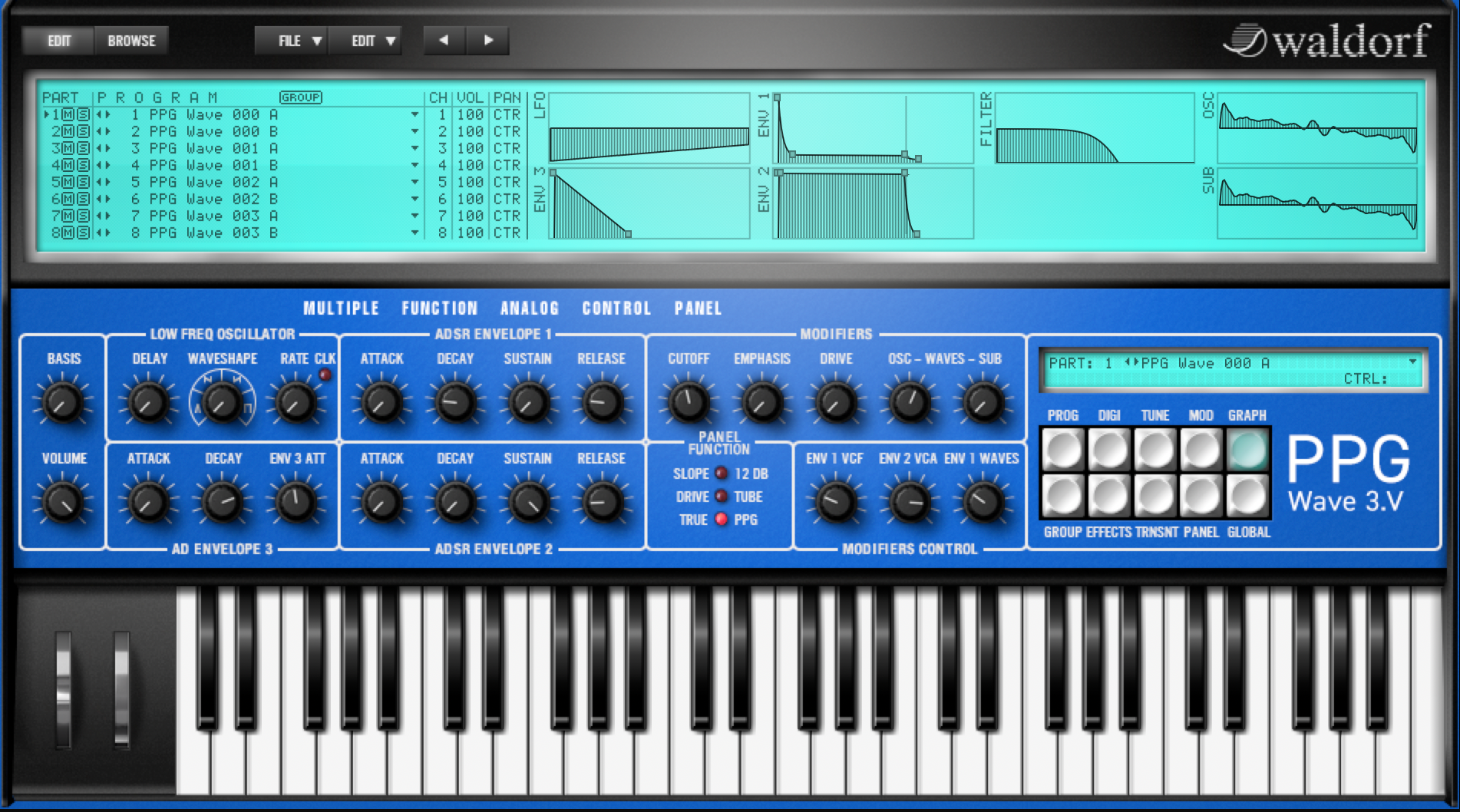 New Waldorf PPG WAVE 3 MAC/PC Software VST AU AAX Virtual Instrument