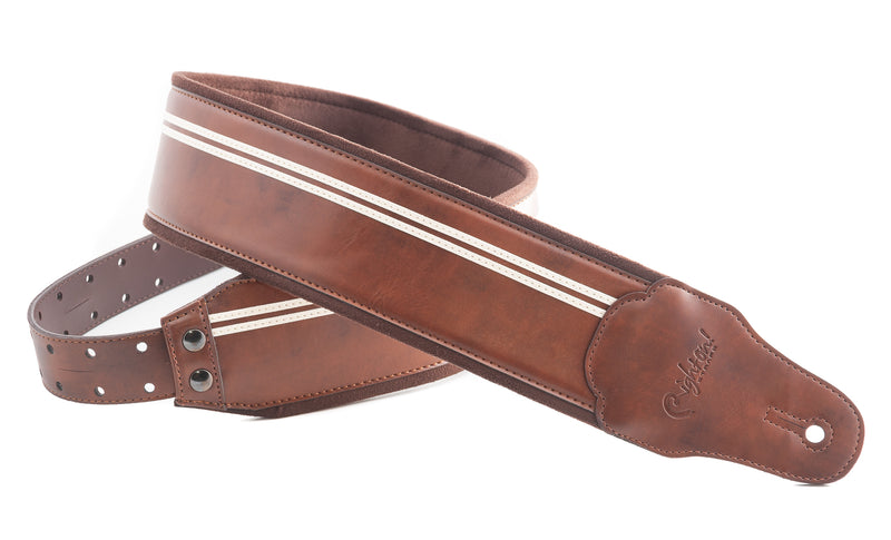 New Right On! Straps - Steady Mojo Race Brown | Guitar/Bass Strap | Extends up to 59"