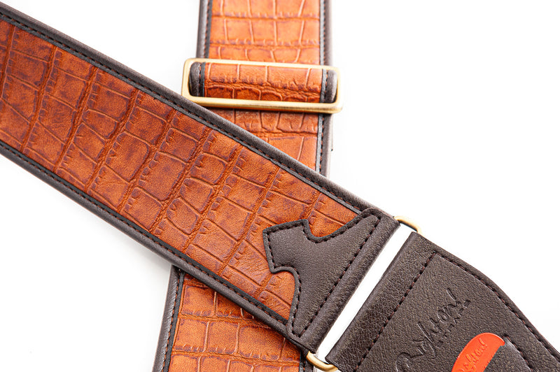 New Right On! Straps - Steady Talisman Alligator Woody | Guitar/Bass Strap | Extends up to 59"