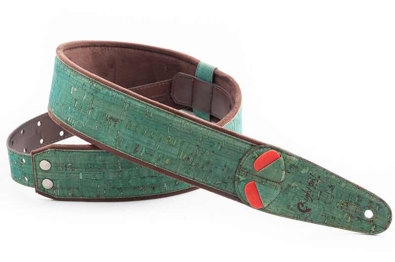 New Right On! Straps - Steady Mojo Cork Teal | Guitar/Bass Strap | Extends up to 59"