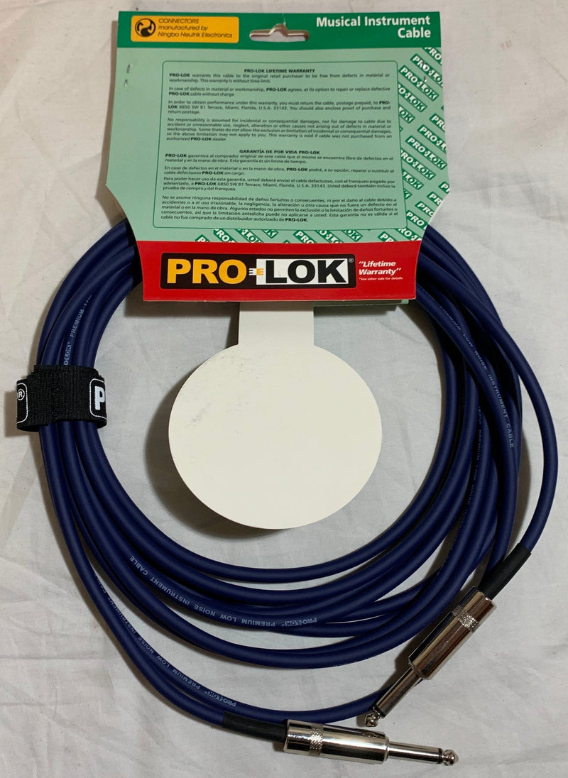 New Pro-Lok PCG20QNK-BL 20-Foot Instrument Cable | 1/4" to 1/4" | Blue