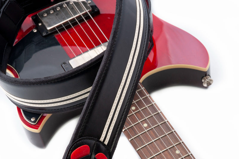 New Right On! Straps - Steady Mojo Race Black | Guitar/Bass Strap | Extends up to 59"