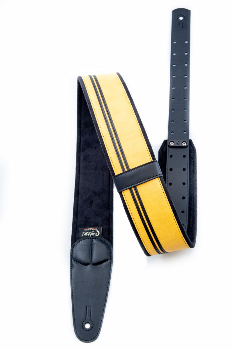 New Right On! Straps - Steady Mojo Race Yellow | Guitar/Bass Strap | Extends up to 59"