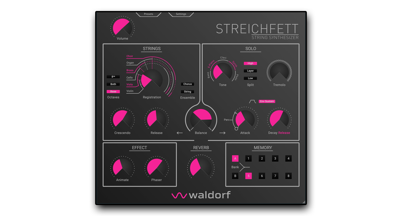 New Waldorf Streichfett MAC/PC Software VST AU AAX Virtual Instrument