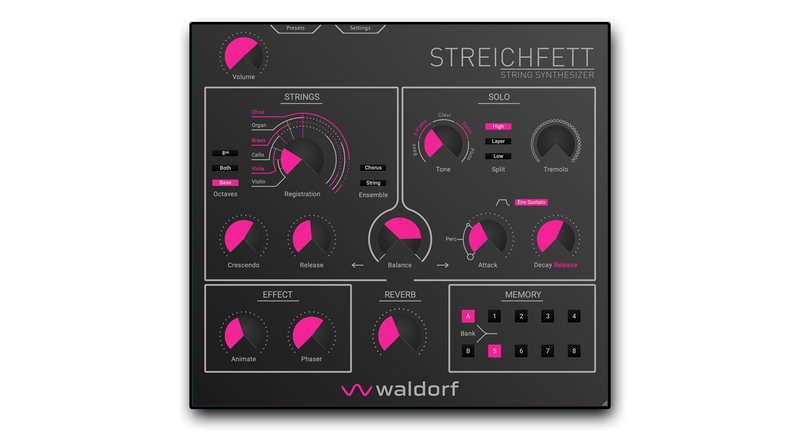 New Waldorf Streichfett MAC/PC Software VST AU AAX Virtual Instrument