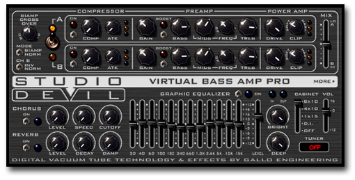 New Studio Devil Virtual Bass Amp Pro - Bass Guitar Amp and Effects Modeling Plug-In | AAX/AU/VST | Mac/PC | Download