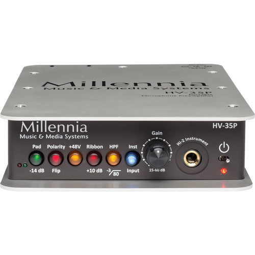 New Millennia Media HV-35P Portable Single Channel Microphone and Instrument Preamplifier