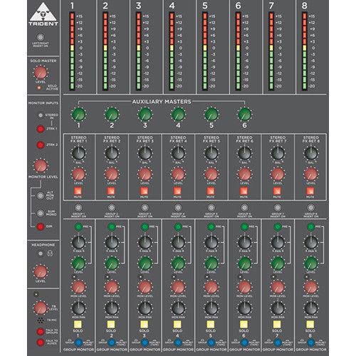 New Trident Audio Series 68 Analog Recording Console with LED Meter Bridge (16 Channels)