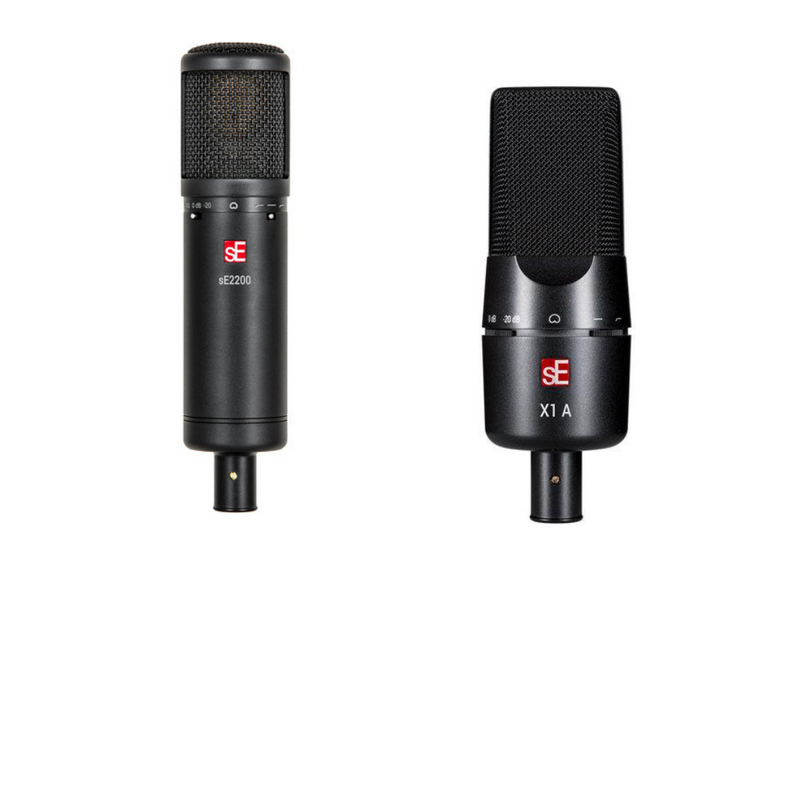 New sE Electronics sE2200 Large-Diaphragm Cardioid Condenser Microphone with Isolation Pack - Free X1A(Black)