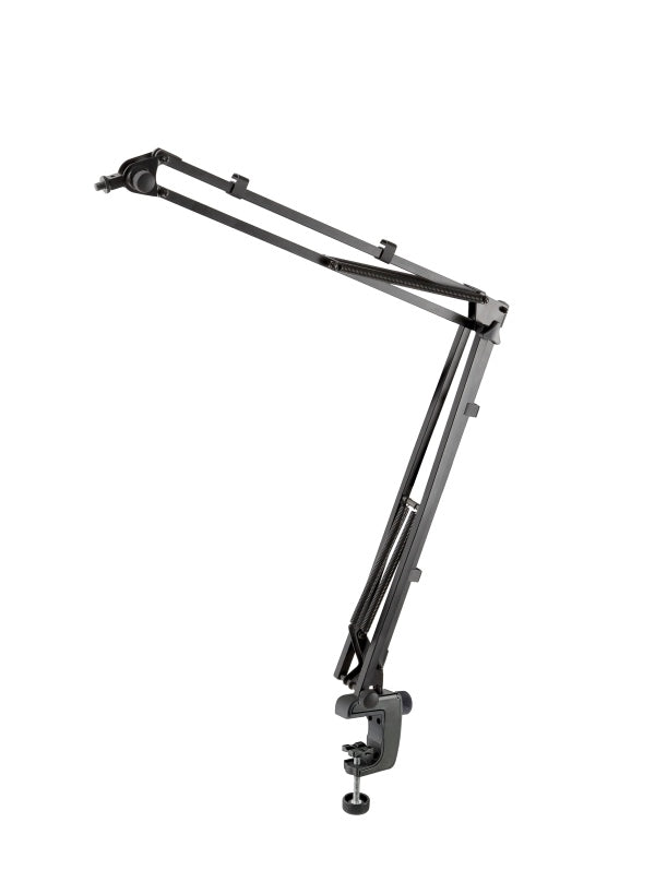 K&M 23850 Broadcast Microphone Desk Arm and Clamp (Black)