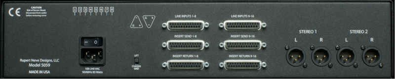 New Rupert Neve Designs 5059 Satellite 16 x 2+2 Summing Mixer w/ D-Subs