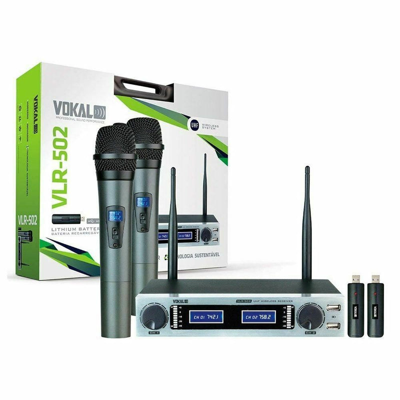 New Vokal Professional VLR-502 DUAL - 2 CHANNEL - Wireless Professional Microphone System