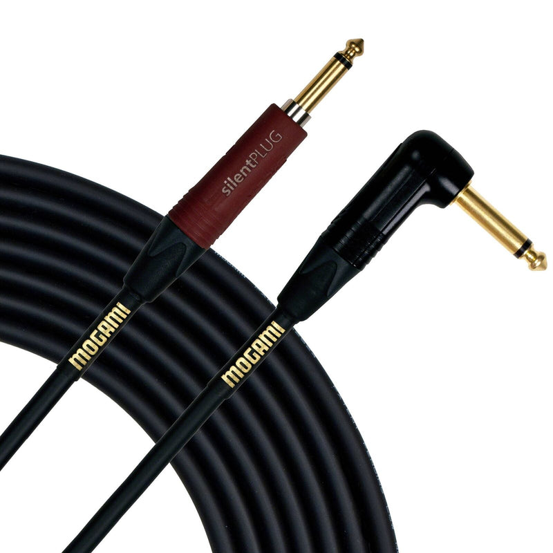 New Mogami S Gold Silent Instrument Cable (Straight to Right Angle) - 25 foot