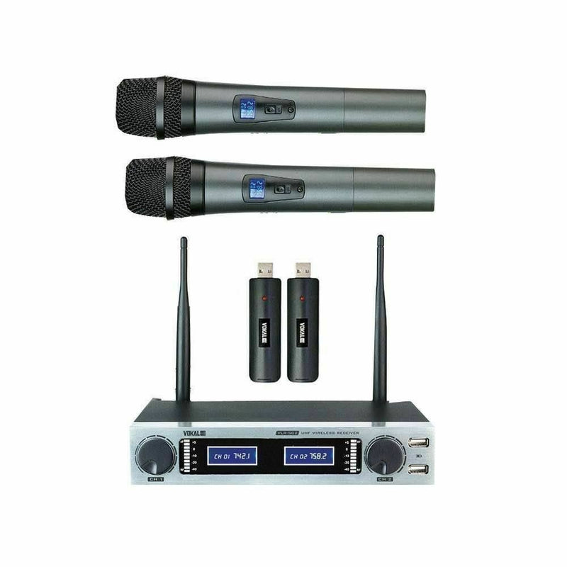 New Vokal Professional VLR-502 DUAL - 2 CHANNEL - Wireless Professional Microphone System - Alto Professional Voice Plus D Bundle