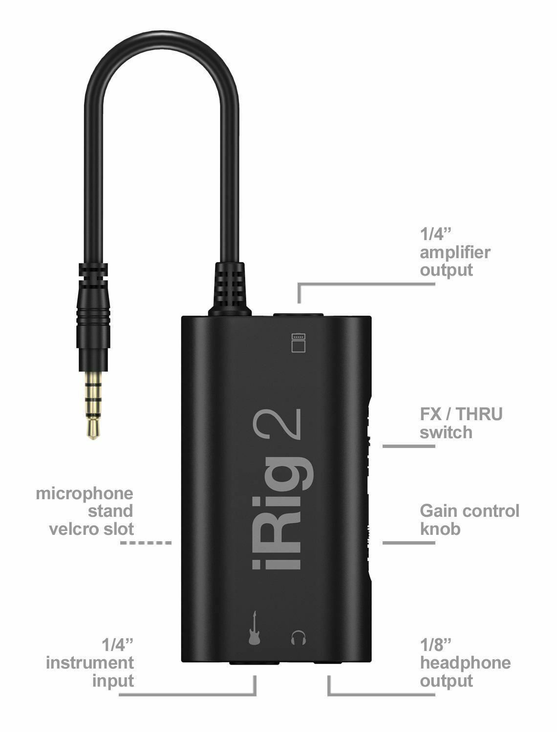 New IK Multimedia iRig 2  |  Enjoy Killer Tone on iOS/Mac | Portable Guitar Interface | Bundle