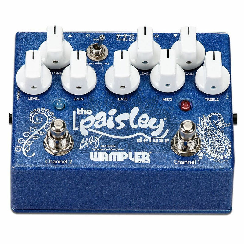 New Wampler Paisley Drive Deluxe | Brad Paisley Dual Overdrive | Guitar Effects Pedal | Bundle