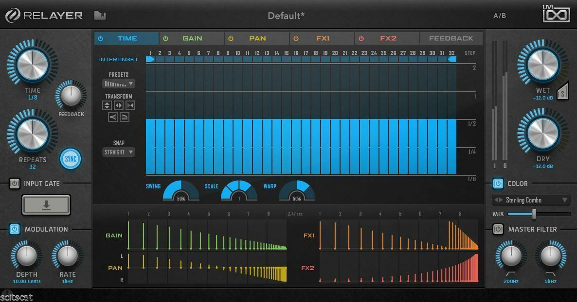 New UVI Relayer Multi-Tap Delay VI Software (Download/Activation Card)