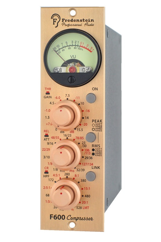 New Fredenstein F600A Compressor - High performance compressor with a pair of Digitally Controlled Attentator/Amplifiers, Analogue Gain & Digital Control.
