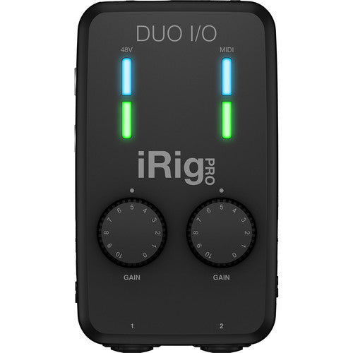 NEW IK Multimedia iRig Pro Duo I/O 2-Channel Audio/MIDI Interface for Mobile Devices and Computers - Bundle
