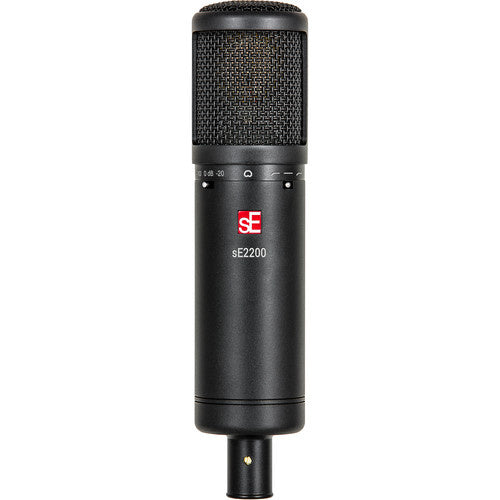 New sE Electronics sE2200 Large-Diaphragm Cardioid Condenser Microphone with Isolation Pack (Black) - Free Audio Interface