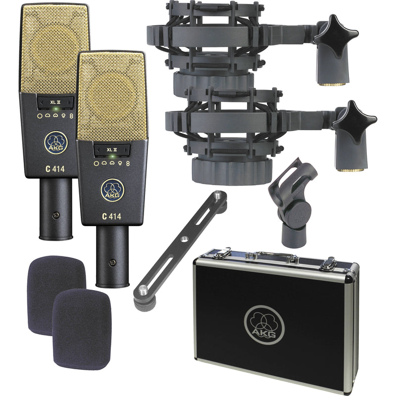 AKG C414 XLII ST Multi-Pattern Large-Diaphragm Condenser Microphone (Matched Pair Stereo Set)