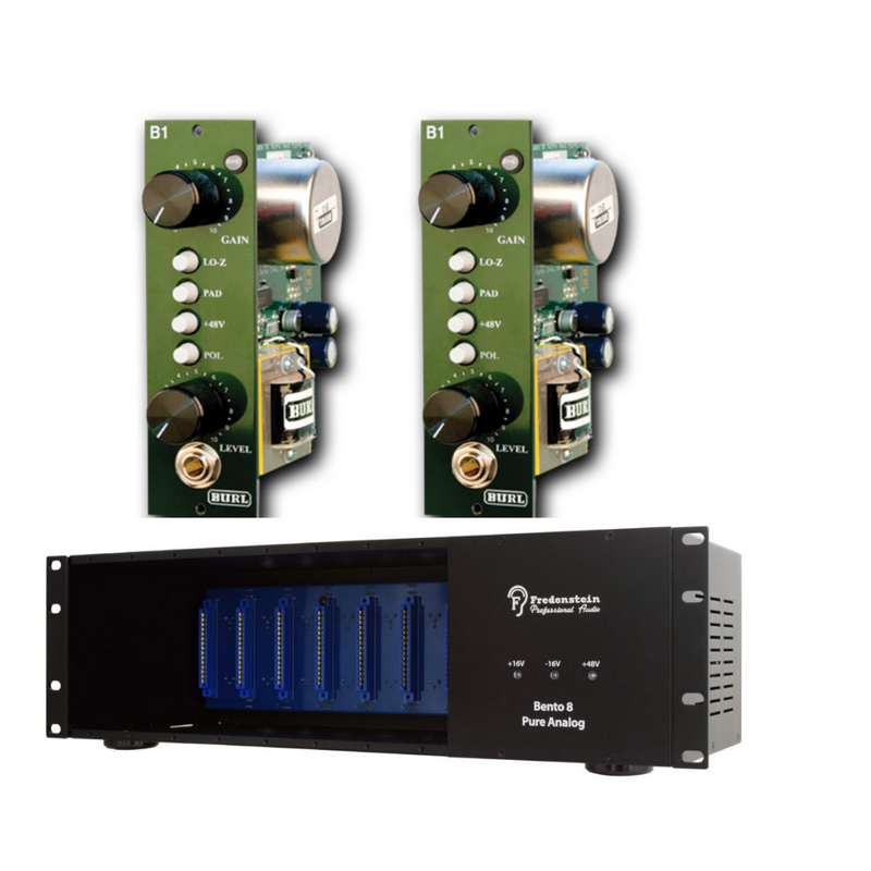 New Fredenstein Bento 8 - High Performance Module Carrier for 500/600 Series - (2) Burl B1 Mic Preamps