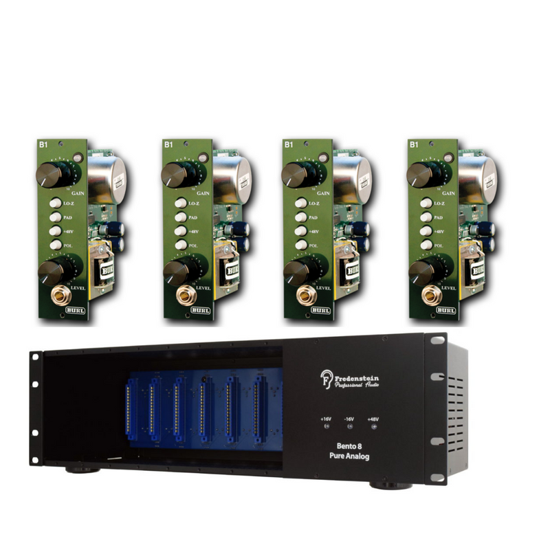 New Fredenstein Bento 8 - High Performance Module Carrier for 500/600 Series - (4) Burl B1 Mic Preamps