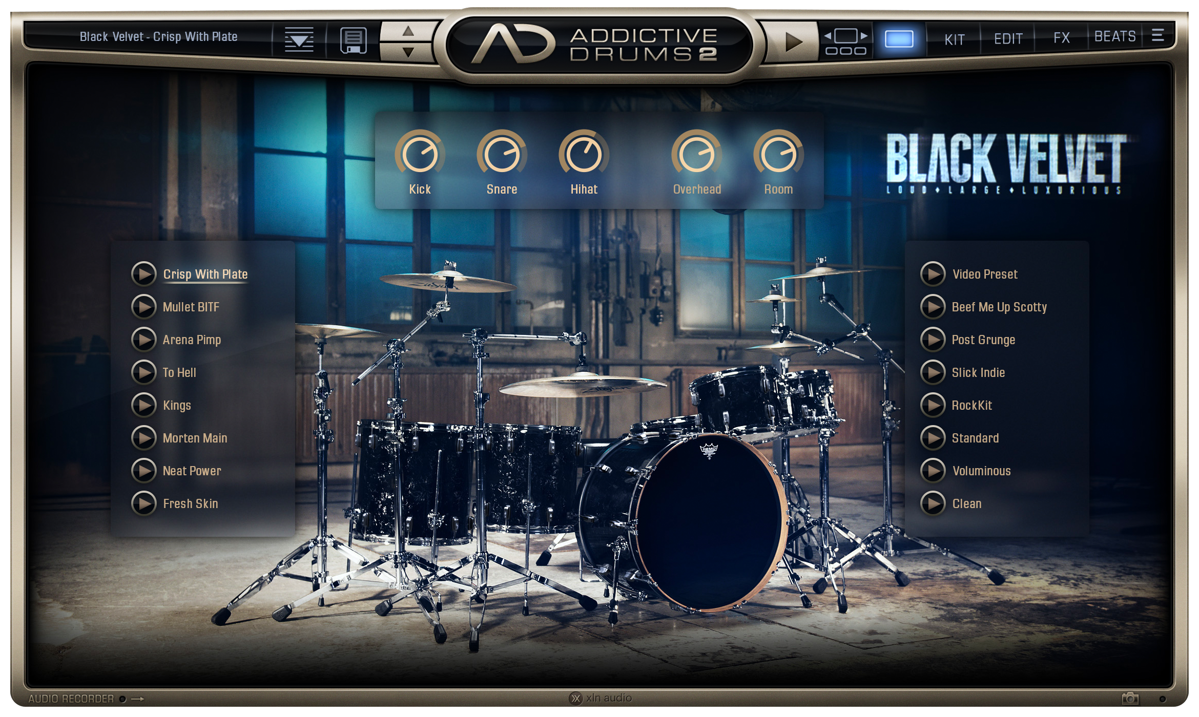 New XLN AudioAddictive Drums 2 Black Velvet ADpak Expansion MAC/PC VST AU AAX Software (Download/Activation Card)