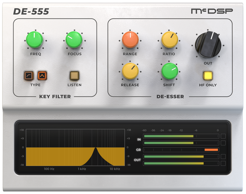 New McDSP DE555 v7 Plug-In De-Esser (Native) AAX/VST/Mac/PC (Download/Activation Card)
