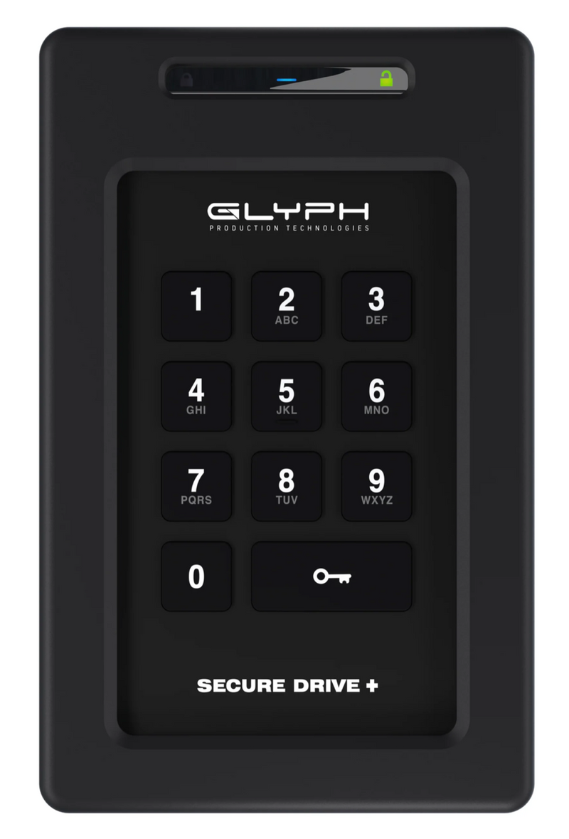 New Glyph SecureDrive+ Keypad - SDPL2000KP 5400 RPM Hard Drive - USB C - 2 TB