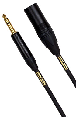 New Mogami Gold TRSXLRM- TRS 1/4" M to Xlr M - Balanced Cable - 3 Ft