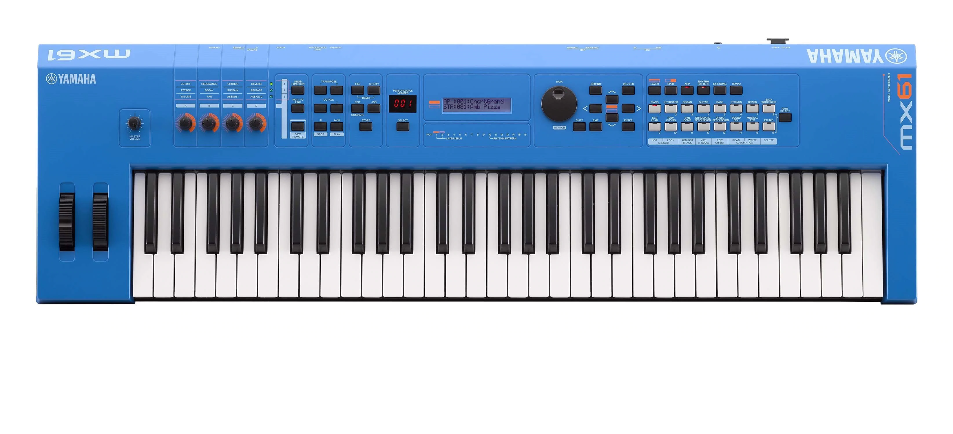 New Yamaha MX61 v2 Music Production Synthesizer (Blue)